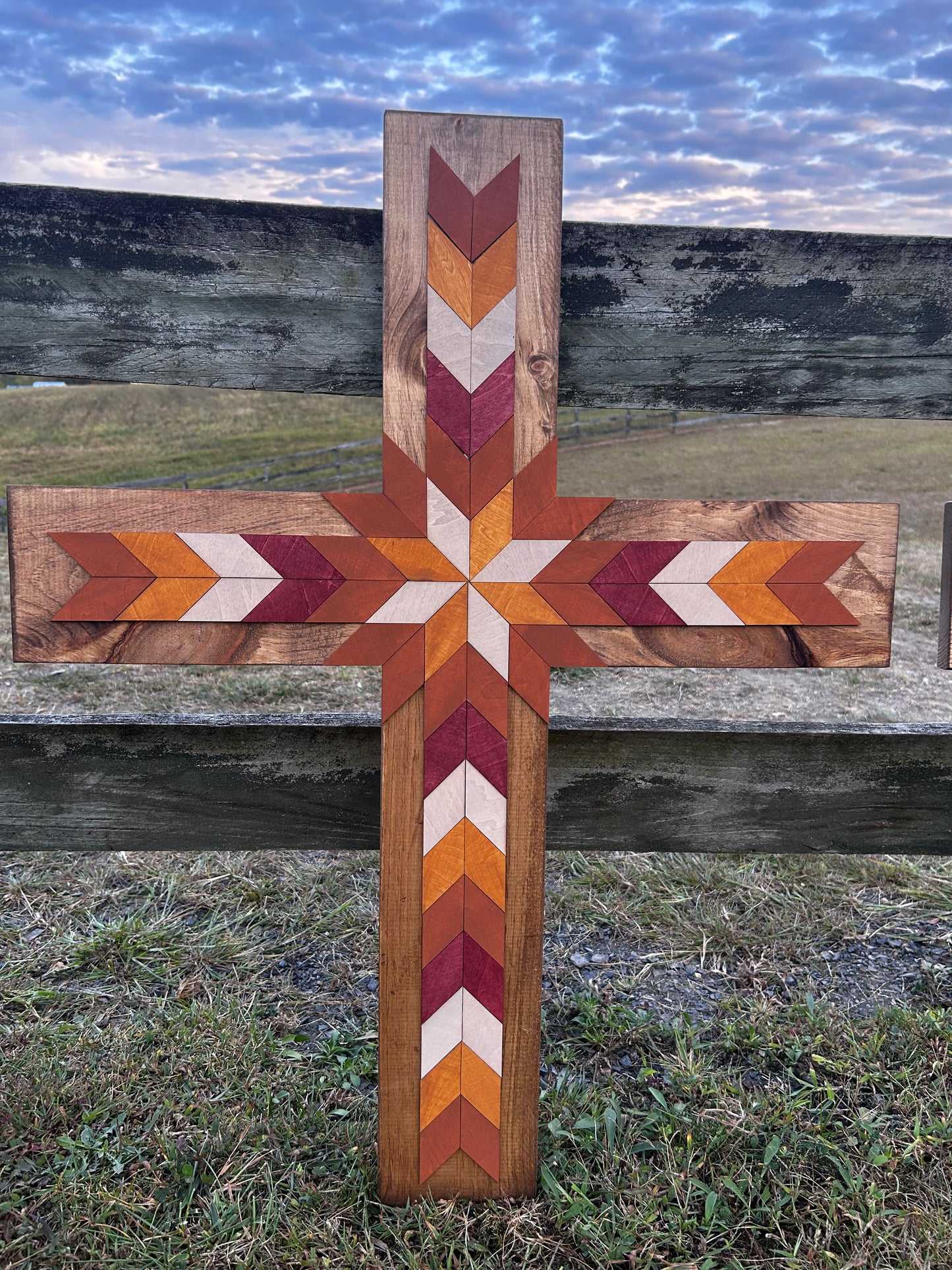 Fall Colored Mosaic Cross