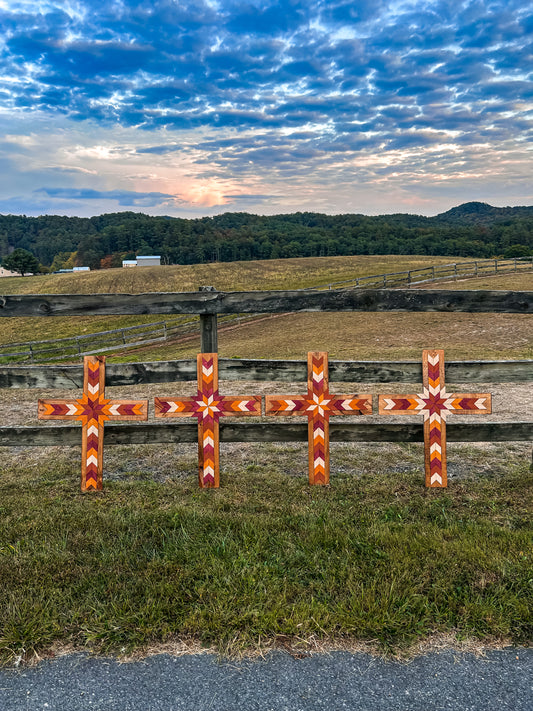 Fall Colored Mosaic Cross
