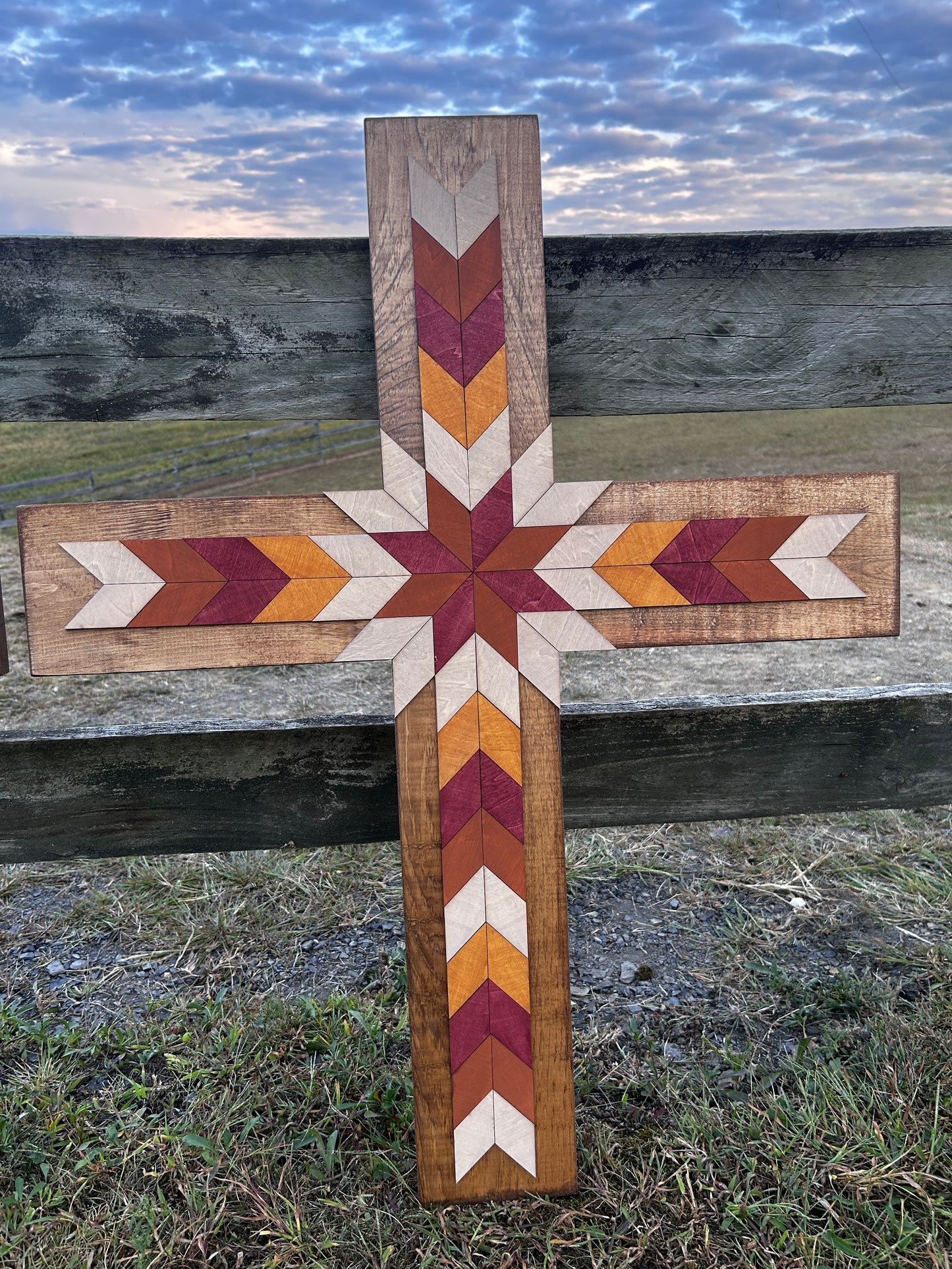 Fall Colored Mosaic Cross