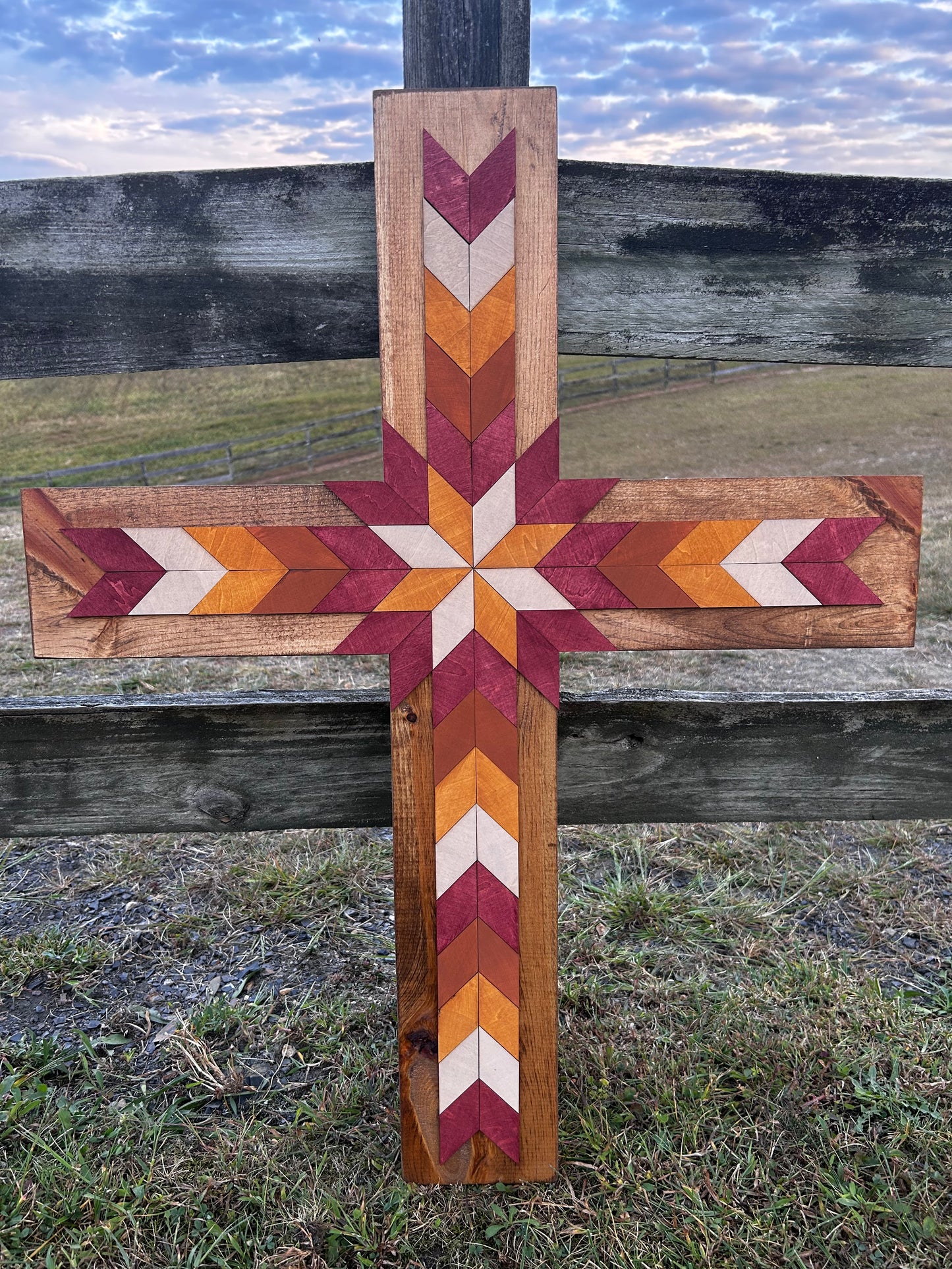 Fall Colored Mosaic Cross
