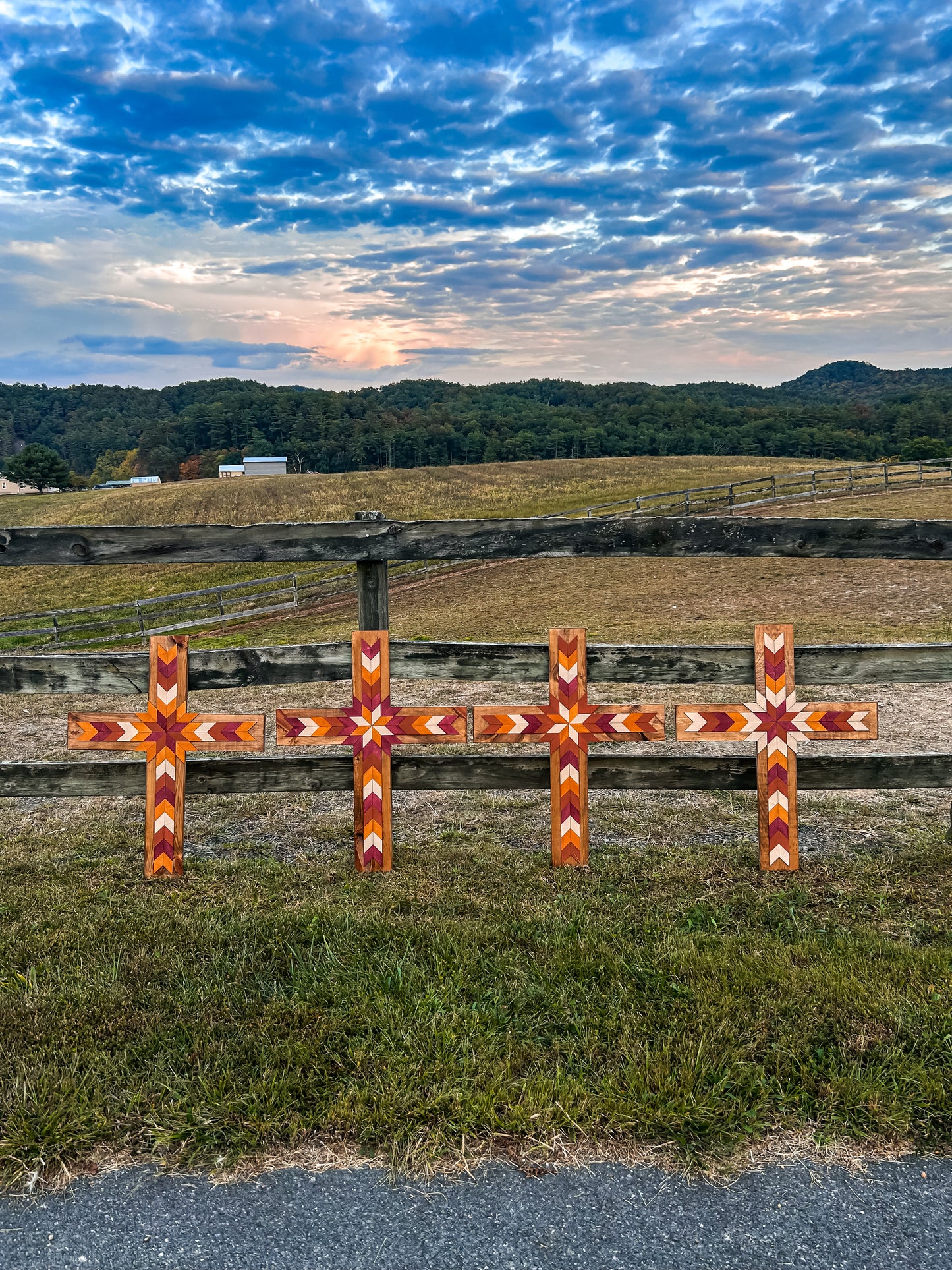 Fall Colored Mosaic Cross