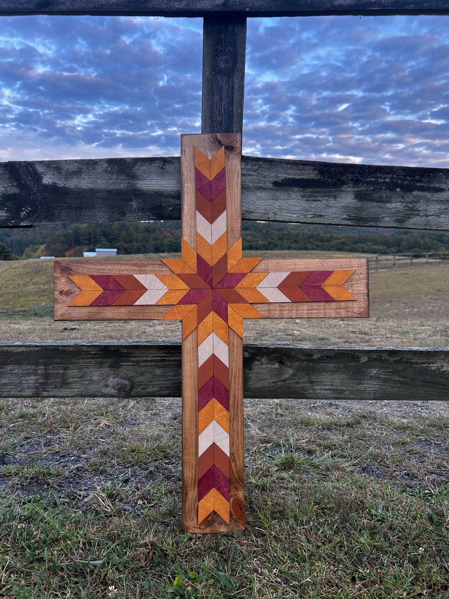 Fall Colored Mosaic Cross