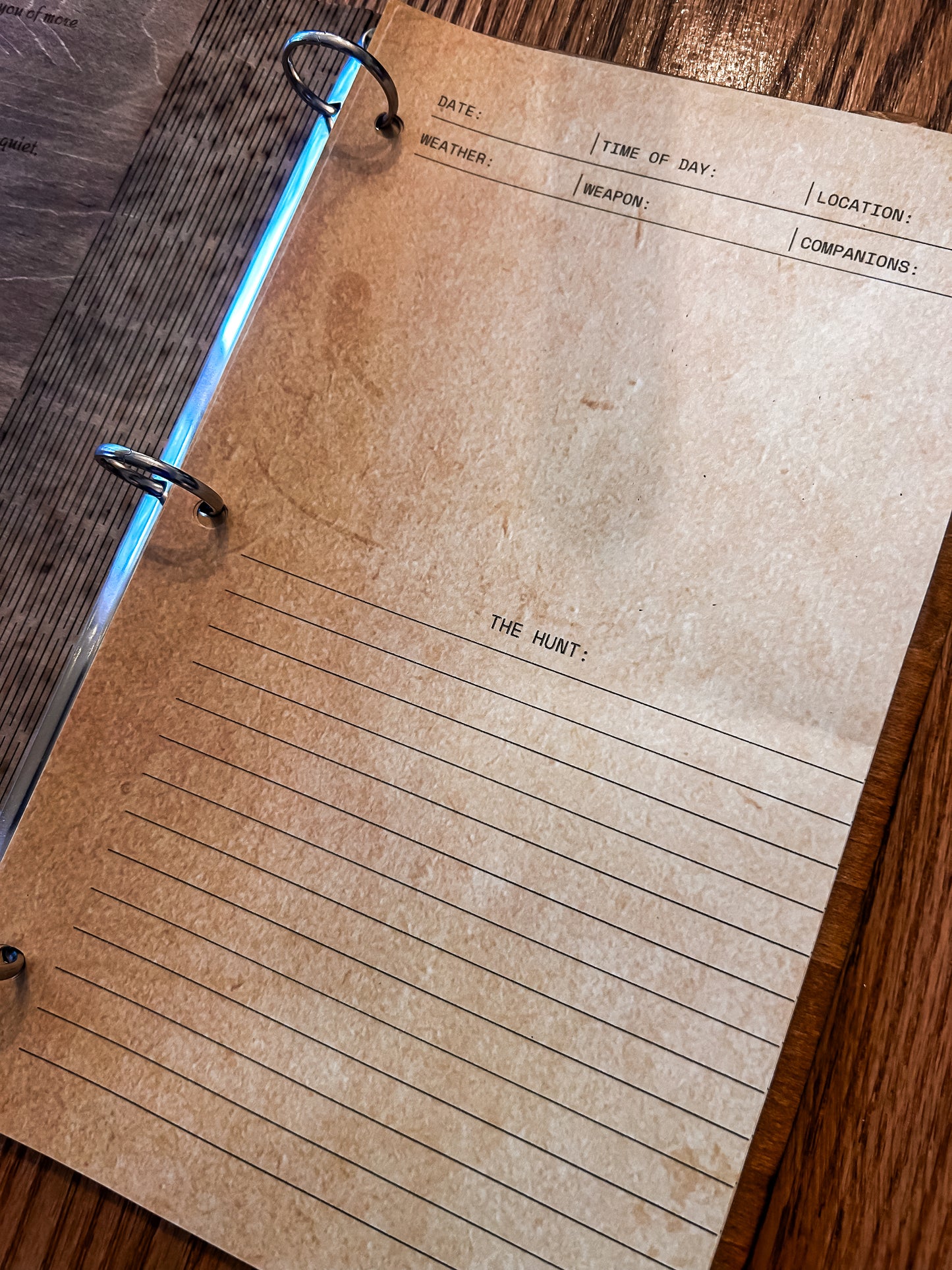 Wooden Hunting Journal
